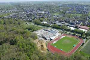 Piste d'athlétisme Indoor de Louvain-la-Neuve (Chantier en Avril 2018)
