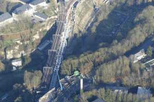 Chantier du Viaduc du Pulvermuhle en déc 2015 - Luxembourg Ville