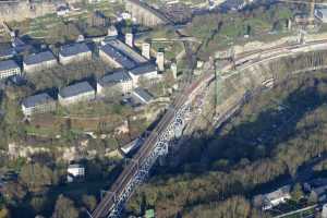 Chantier du Viaduc du Pulvermuhle en déc 2015 - Luxembourg Ville