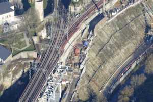 Chantier du Viaduc du Pulvermuhle en déc 2015 - Luxembourg Ville