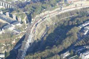 Chantier du Viaduc du Pulvermuhle en déc 2015 - Luxembourg Ville