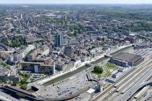 Vue générale de Charleroi depuis le Sud-Ouest
