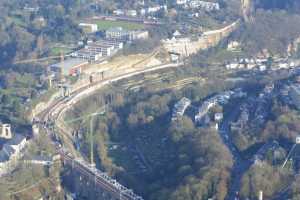 Chantier du Viaduc du Pulvermuhle en déc 2015 - Luxembourg Ville