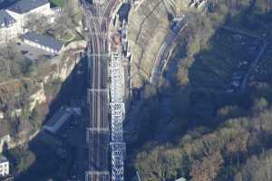 Chantier du Viaduc du Pulvermuhle en déc 2015 - Luxembourg Ville