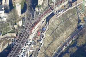 Chantier du Viaduc du Pulvermuhle en déc 2015 - Luxembourg Ville