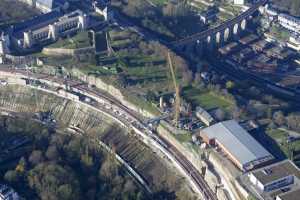 Chantier du Viaduc du Pulvermuhle en déc 2015 - Luxembourg Ville