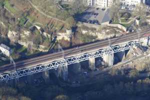 Chantier du Viaduc du Pulvermuhle en déc 2015 - Luxembourg Ville