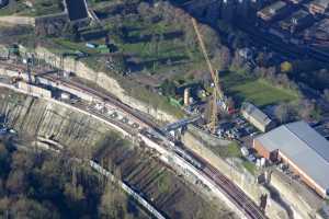 Chantier du Viaduc du Pulvermuhle en déc 2015 - Luxembourg Ville