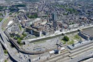 Vue générale de Charleroi depuis le Sud-Ouest