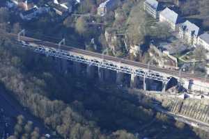 Chantier du Viaduc du Pulvermuhle en déc 2015 - Luxembourg Ville