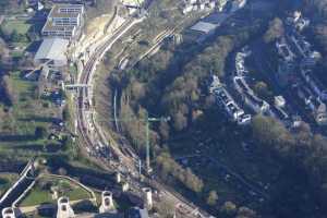 Chantier du Viaduc du Pulvermuhle en déc 2015 - Luxembourg Ville