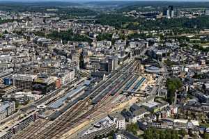 Gare de Luxembourg-Ville (chantier en Juin 2021)