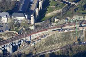 Chantier du Viaduc du Pulvermuhle en déc 2015 - Luxembourg Ville