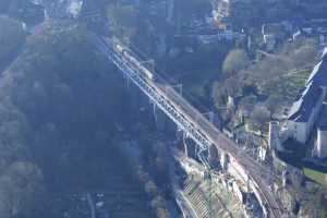 Chantier du Viaduc du Pulvermuhle en déc 2015 - Luxembourg Ville