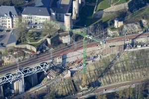 Chantier du Viaduc du Pulvermuhle en déc 2015 - Luxembourg Ville