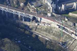 Chantier du Viaduc du Pulvermuhle en déc 2015 - Luxembourg Ville