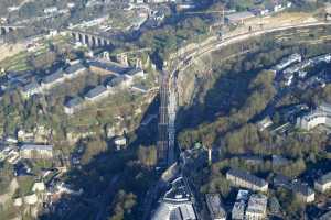 Chantier du Viaduc du Pulvermuhle en déc 2015 - Luxembourg Ville