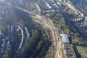 Chantier du Viaduc du Pulvermuhle en déc 2015 - Luxembourg Ville