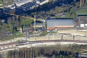 Chantier du Viaduc du Pulvermuhle en déc 2015 - Luxembourg Ville