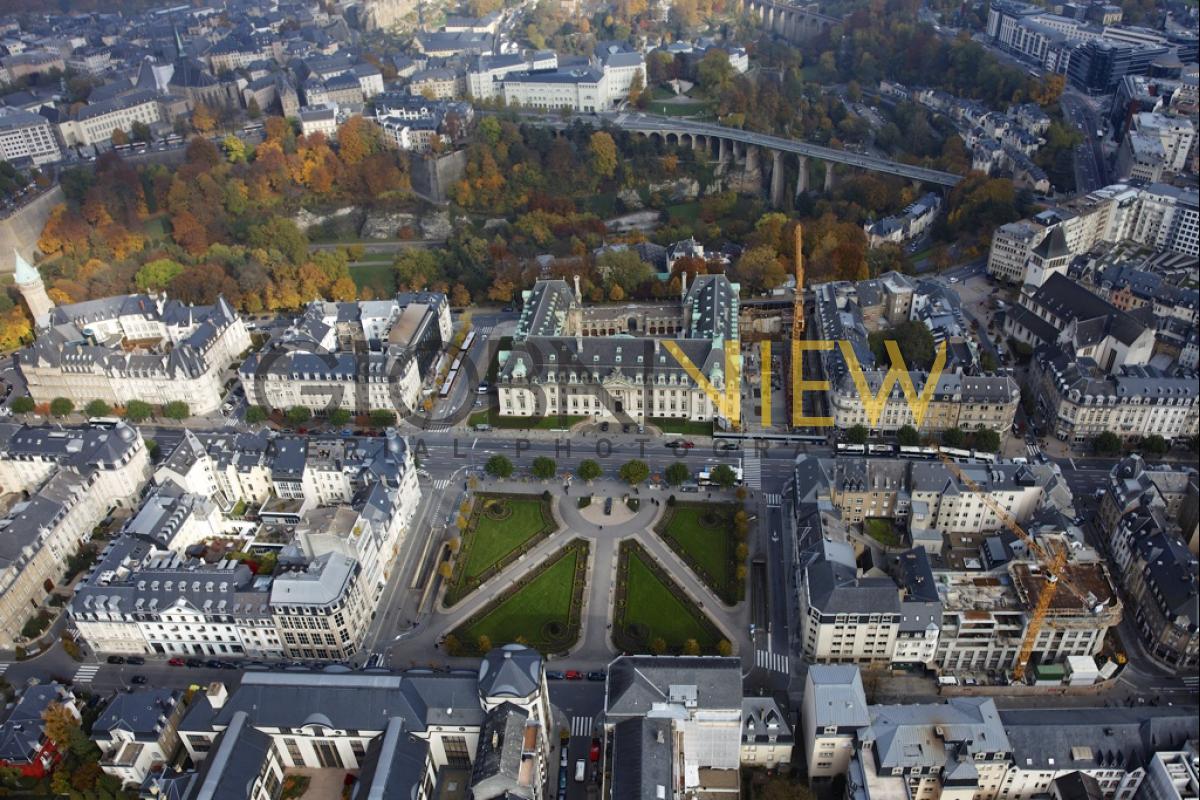 Place des Martyrs, Rousegartchen, ArcelorMittal S.A. - Luxembourg Ville