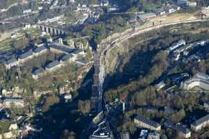 Chantier du Viaduc du Pulvermuhle en déc 2015 - Luxembourg Ville