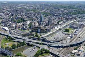 Vue générale de Charleroi depuis le Sud-Ouest