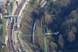 Chantier du Viaduc du Pulvermuhle en déc 2015 - Luxembourg Ville